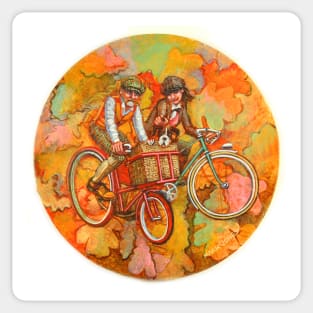 Autumn cycle Sticker